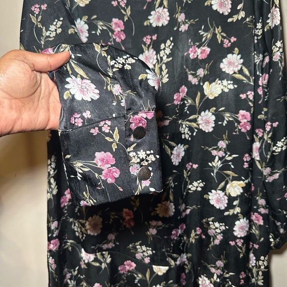 Japparel Y2K Vintage Asymmetrical Whimsigoth Black Floral Dress Size XXL - Picture 3 of 10